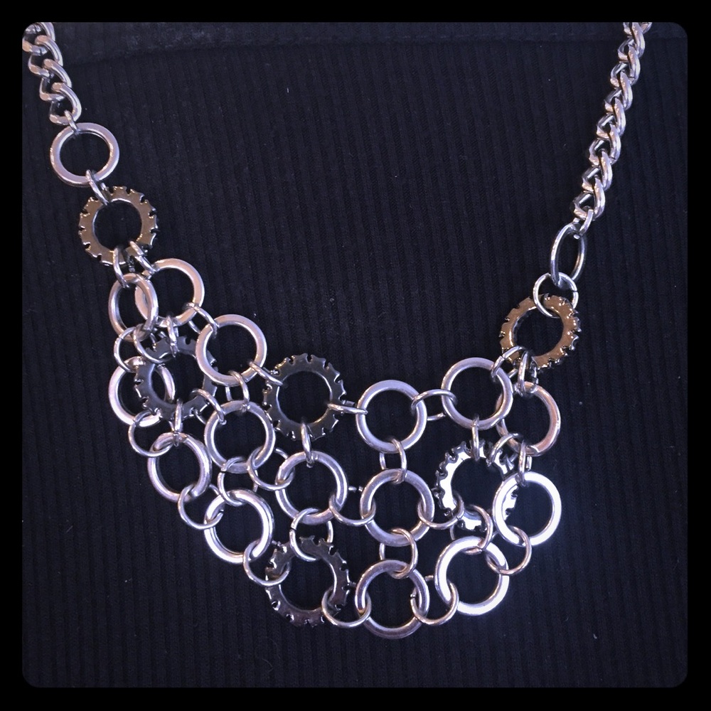 Silver crystal detail 18” necklace.